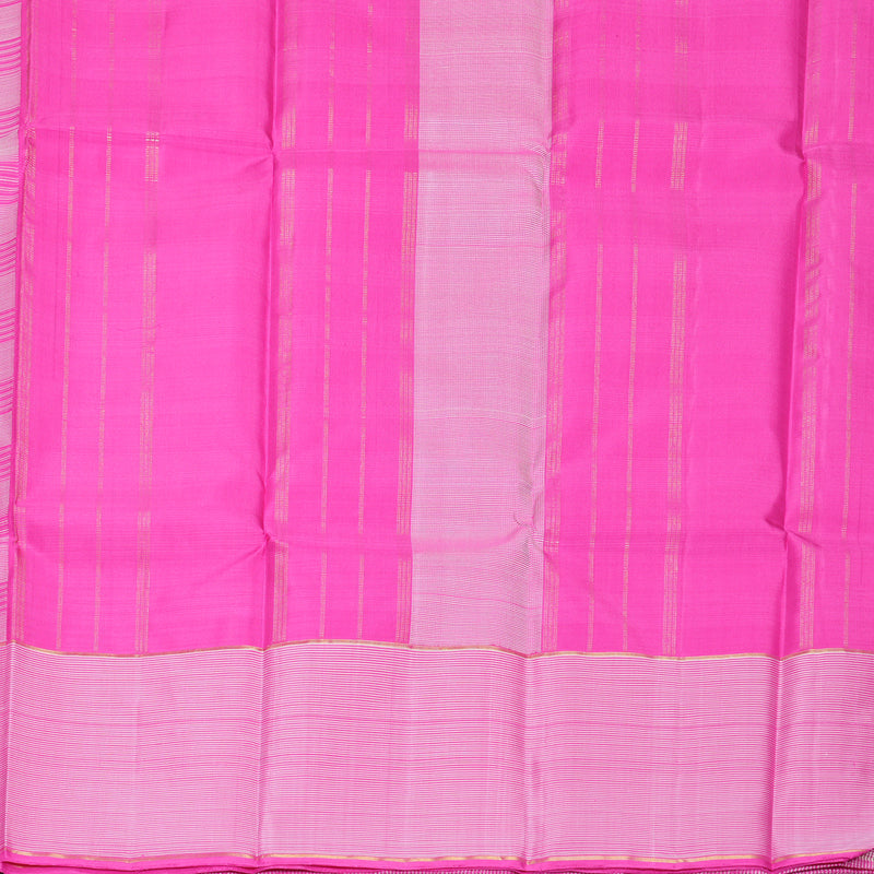 Hayagrivas Handloom Pink &amp; White (Zasa Zasa Checks) Kanjivaram Silk Saree KBF593G4-1