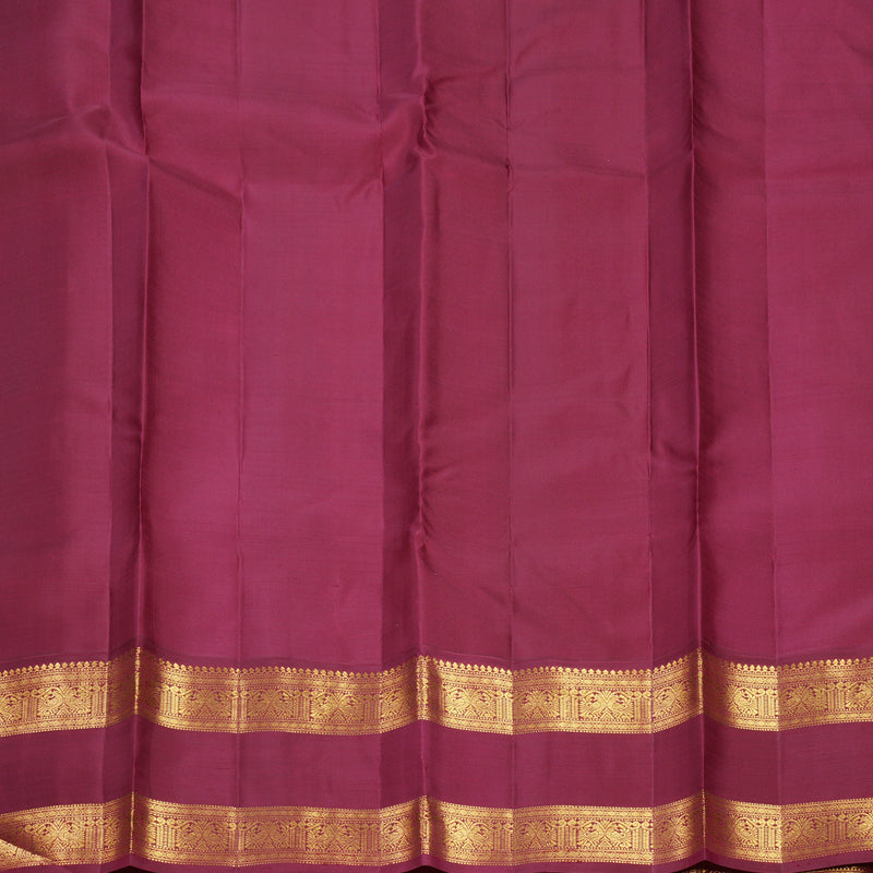 Hayagrivas Handloom Mustard Kanjivaram Silk Saree with Maroon Border KBF593G6-1