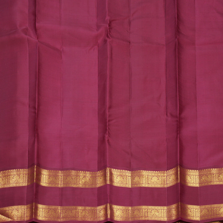 Hayagrivas Handloom Mustard Kanjivaram Silk Saree with Maroon Border KBF593G6-1
