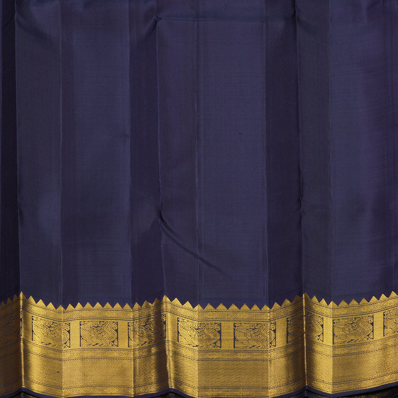 Hayagrivas Handloom Red Kanjivaram Silk Saree with Midnight Blue Border KBF595G3-1