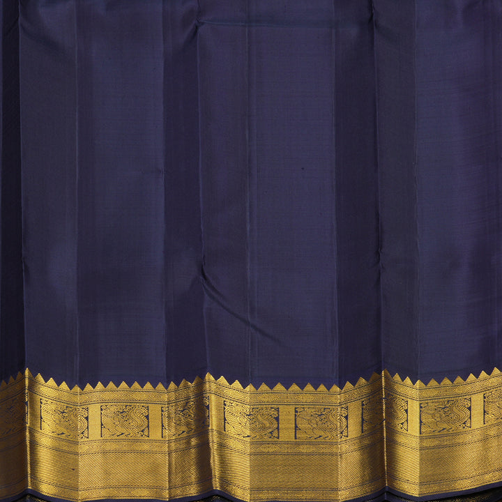 Hayagrivas Handloom Red Kanjivaram Silk Saree with Midnight Blue Border KBF595G3-1