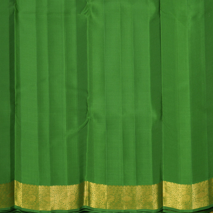 Hayagrivas Handloom Red Kanjivaram Silk Saree with Olive Green Border KBF595G4-1