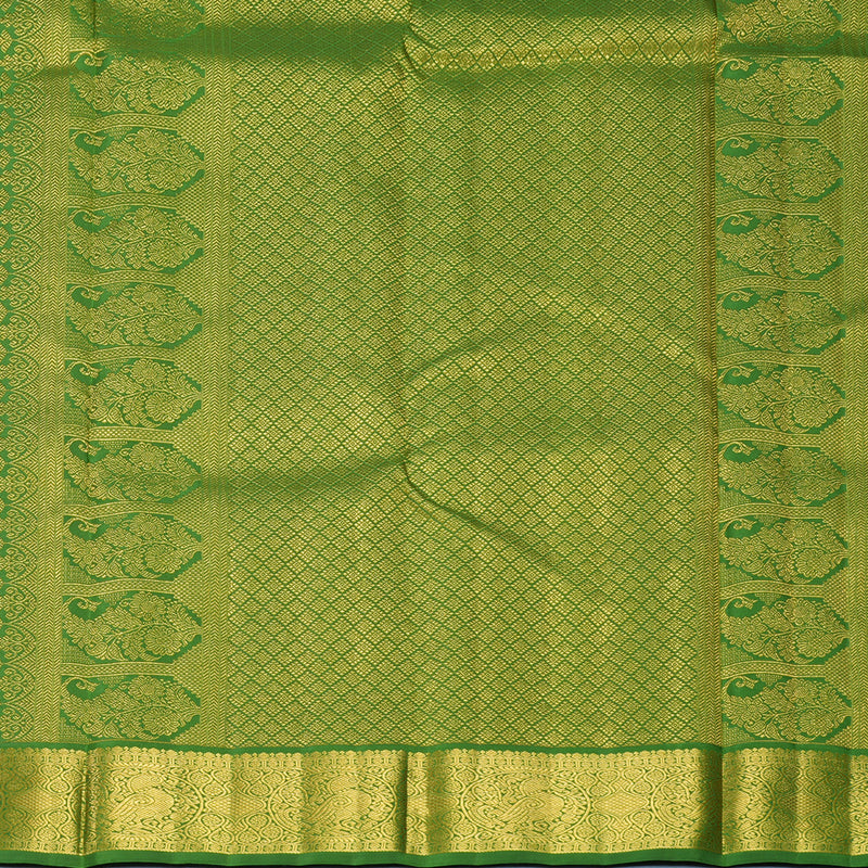 Hayagrivas Handloom Red Kanjivaram Silk Saree with Olive Green Border KBF595G4-1