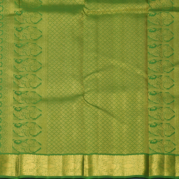 Hayagrivas Handloom Red Kanjivaram Silk Saree with Olive Green Border KBF595G4-1