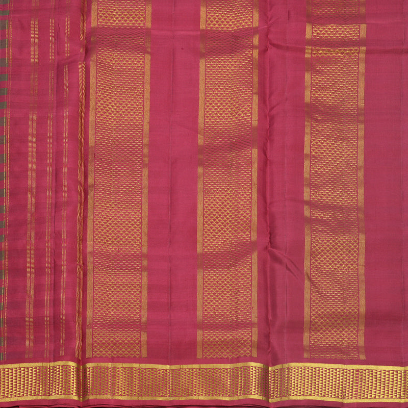 Hayagrivas Handloom Maroon &amp; Manthalir Stripes Ten Yards Silk Saree KBF596G10-1