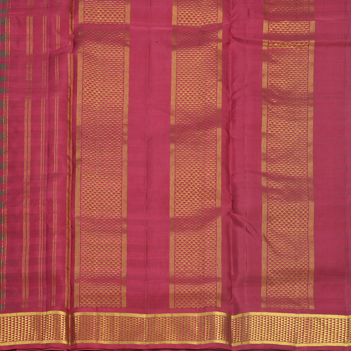 Hayagrivas Handloom Maroon &amp; Manthalir Stripes Ten Yards Silk Saree KBF596G10-1