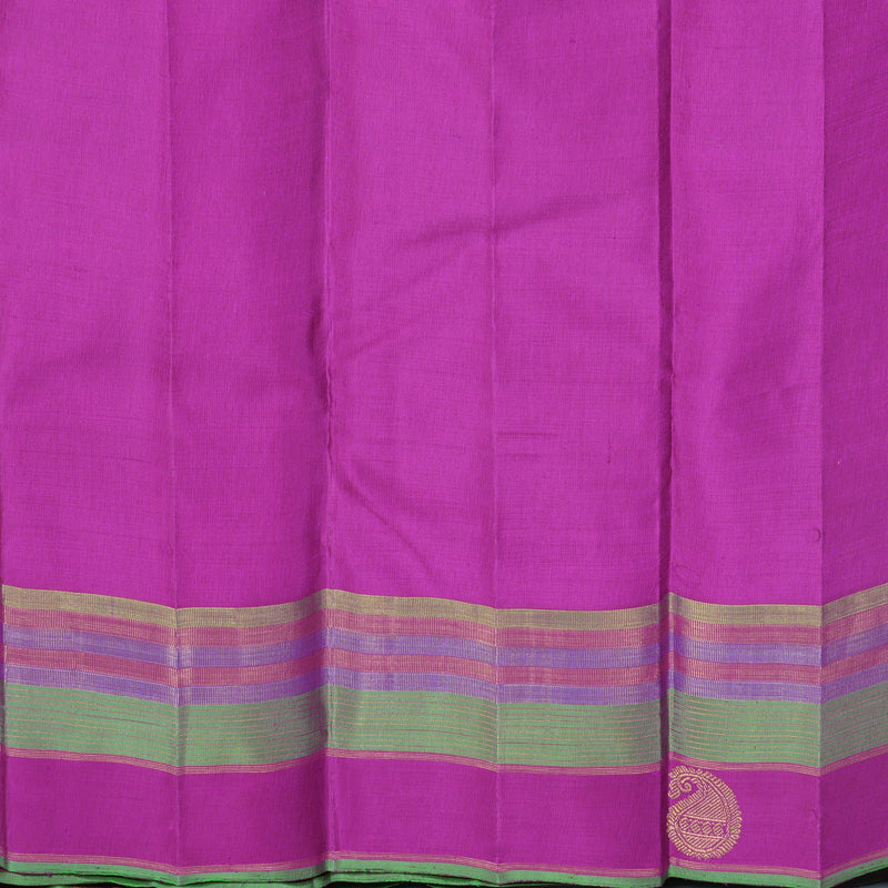Hayagrivas Handloom Cream Kanjivaram Silk Saree with Multicolour Border KBF596G2-1