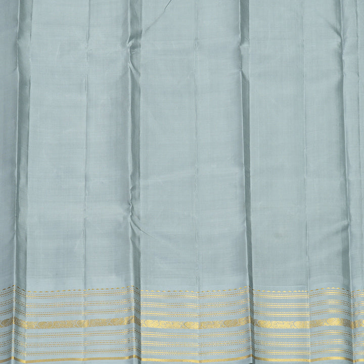 Hayagrivas Handloom Brinjal Purple Kanjivaram Silk Saree with Ash Grey Border KBF596G6-1