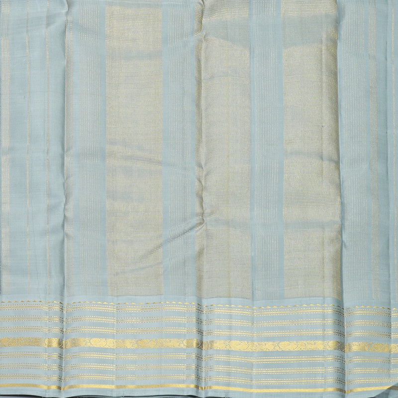 Hayagrivas Handloom Brinjal Purple Kanjivaram Silk Saree with Ash Grey Border KBF596G6-1