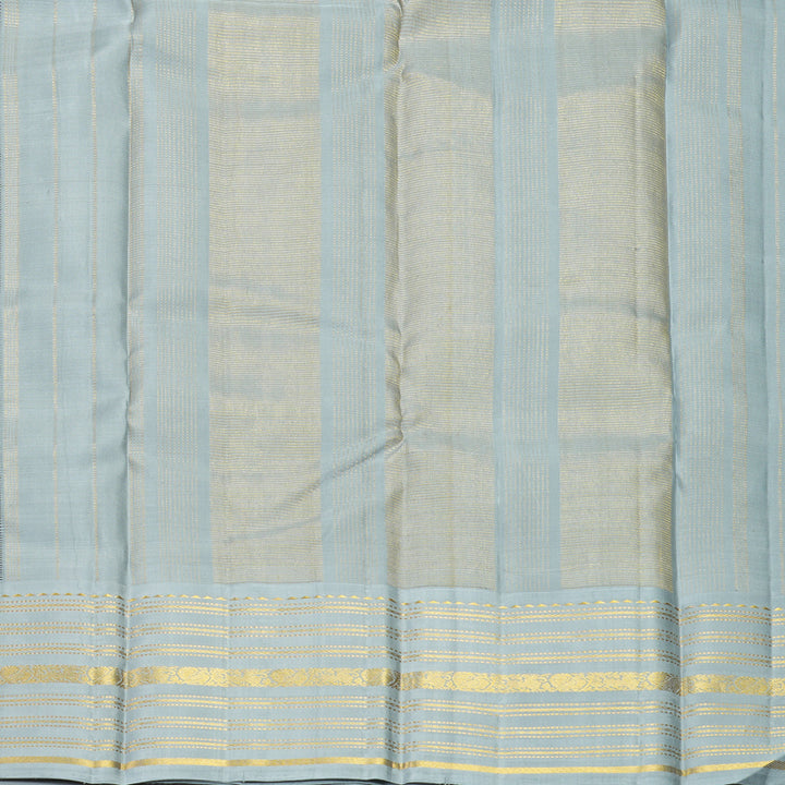 Hayagrivas Handloom Brinjal Purple Kanjivaram Silk Saree with Ash Grey Border KBF596G6-1