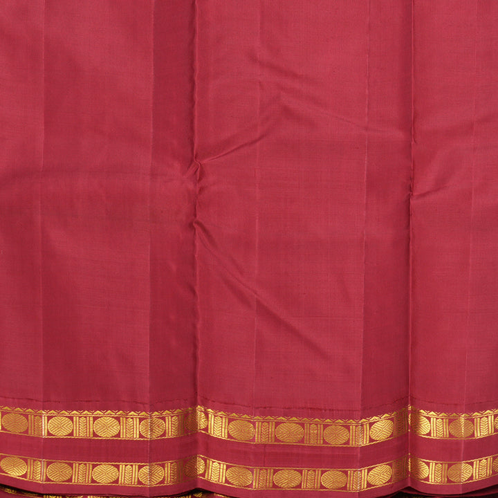 Hayagrivas Handloom Golden Mustard Kanjivaram Silk Saree with Ganga Jamuna Border KBF596G7-1