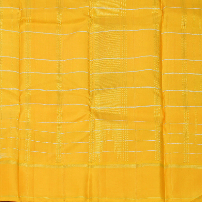 Hayagrivas Handloom Multicolour Kanjivaram Silk Saree with Yellow Border KBF597G1-1