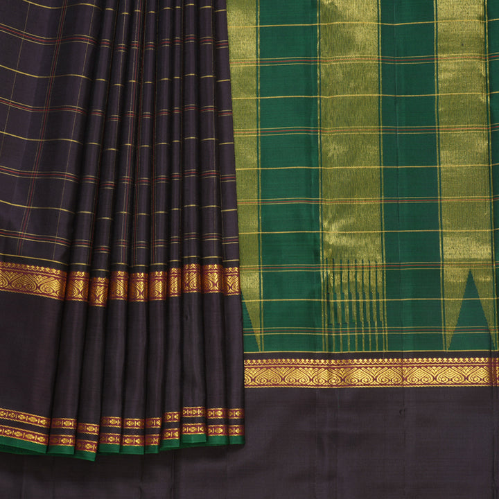 Hayagrivas Handloom Deep Jamun Kanjivaram Silk Saree KBF597G3-1
