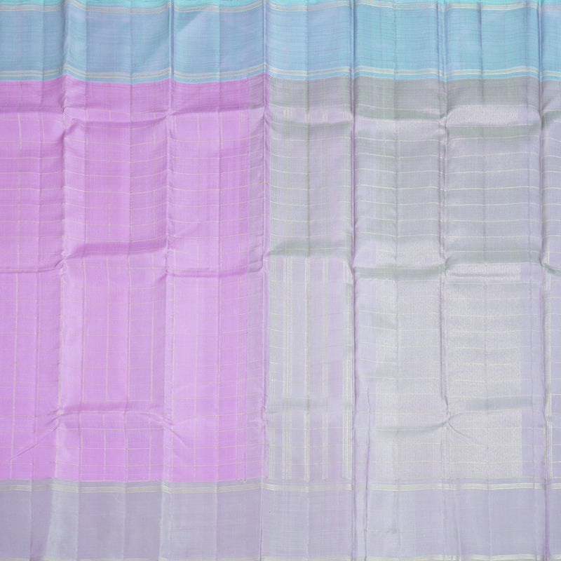 Hayagrivas Handloom Lavender Kanjivaram Silk Saree with Lilac-Grey Border KBF597G9-1