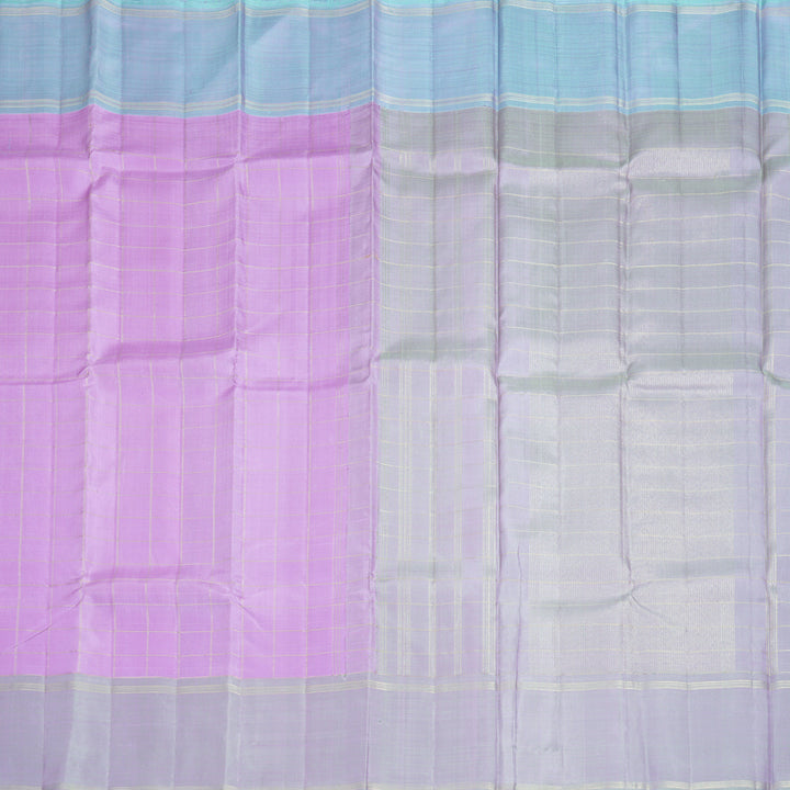 Hayagrivas Handloom Lavender Kanjivaram Silk Saree with Lilac-Grey Border KBF597G9-1