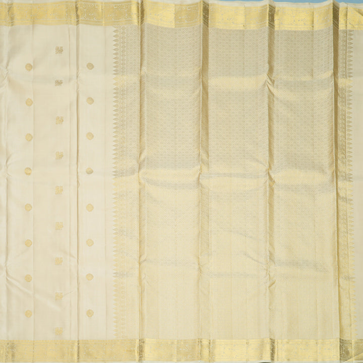 Hayagrivas Handloom Cream Kanjivaram Silk Saree KBF599G2-2