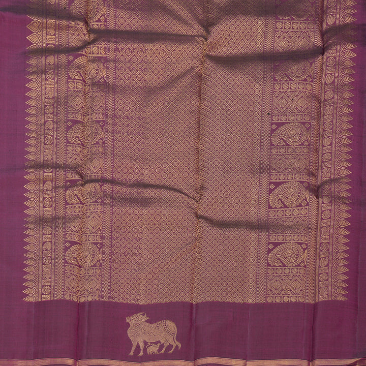 Hayagrivas Handloom Purple Kanjivaram Silk Saree KBF599G2-4