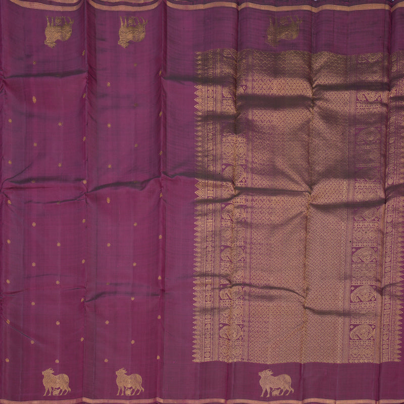 Hayagrivas Handloom Purple Kanjivaram Silk Saree KBF599G2-4