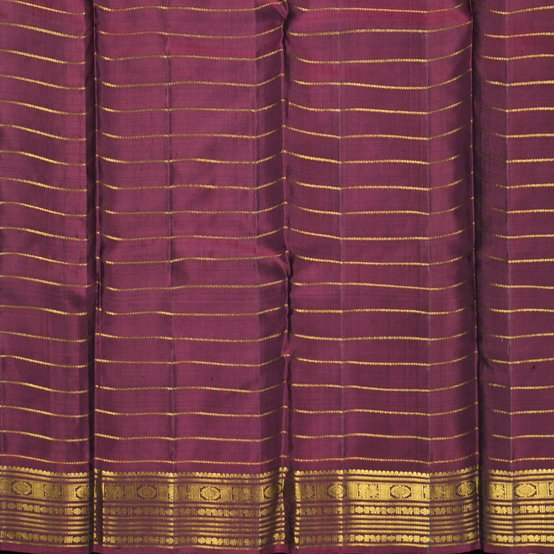 Hayagrivas Handloom Royal Blue Kanjivaram Silk Saree with Araku Maroon Border KBF599G2-5