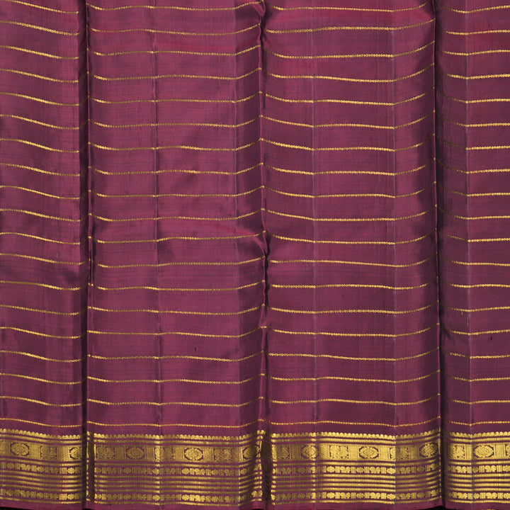 Hayagrivas Handloom Royal Blue Kanjivaram Silk Saree with Araku Maroon Border KBF599G2-5