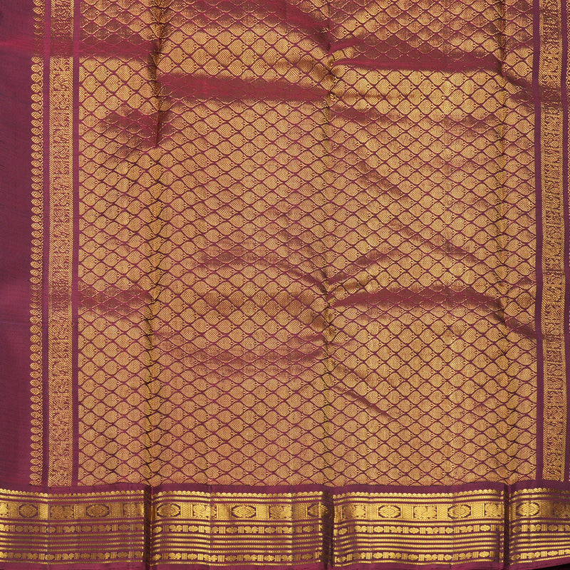 Hayagrivas Handloom Royal Blue Kanjivaram Silk Saree with Araku Maroon Border KBF599G2-5