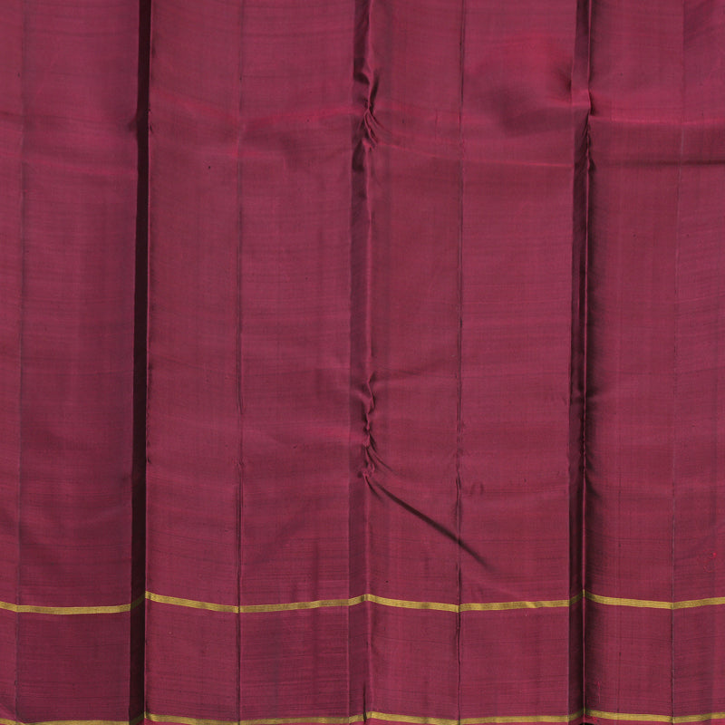 Hayagrivas Handloom Black Kanjivaram Silk Saree with Pinkish Maroon Border KBF599G4-1