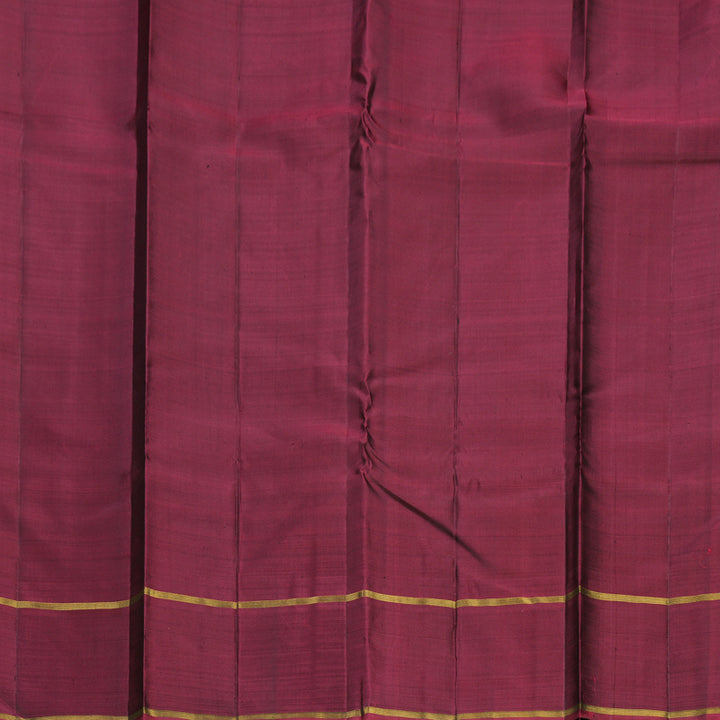 Hayagrivas Handloom Black Kanjivaram Silk Saree with Pinkish Maroon Border KBF599G4-1
