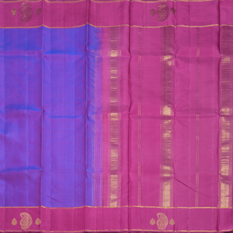 Hayagrivas Handloom Purple Kanjivaram Silk Saree with Pink Border KBF599G4-2