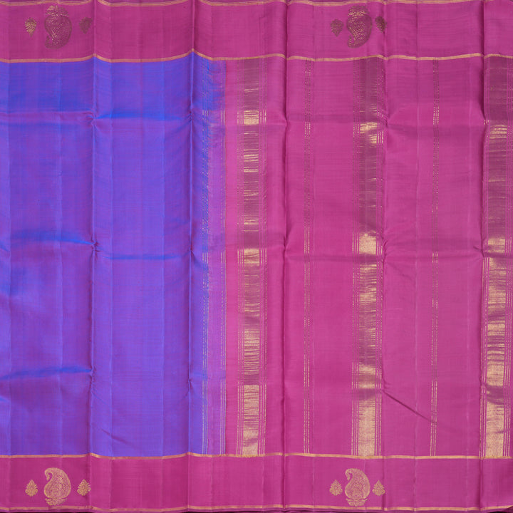 Hayagrivas Handloom Purple Kanjivaram Silk Saree with Pink Border KBF599G4-2