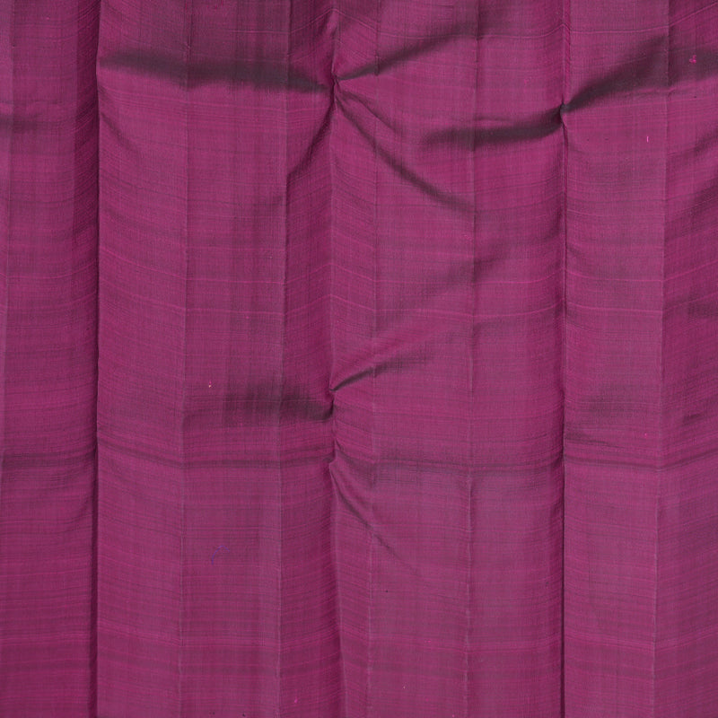 Hayagrivas Handloom Half-White Kanjivaram Silk Saree with Purple Border KBF599G5-1