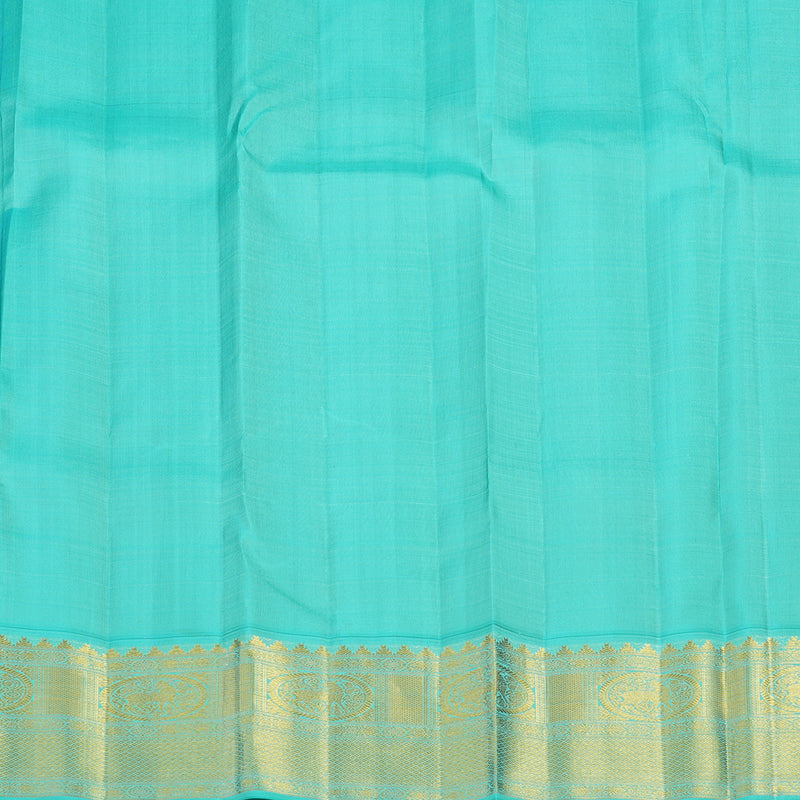 Hayagrivas Handloom Nagapazham Kanjivaram Silk Saree with Sky Blue Border KBF5D2-3