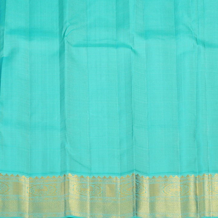 Hayagrivas Handloom Nagapazham Kanjivaram Silk Saree with Sky Blue Border KBF5D2-3