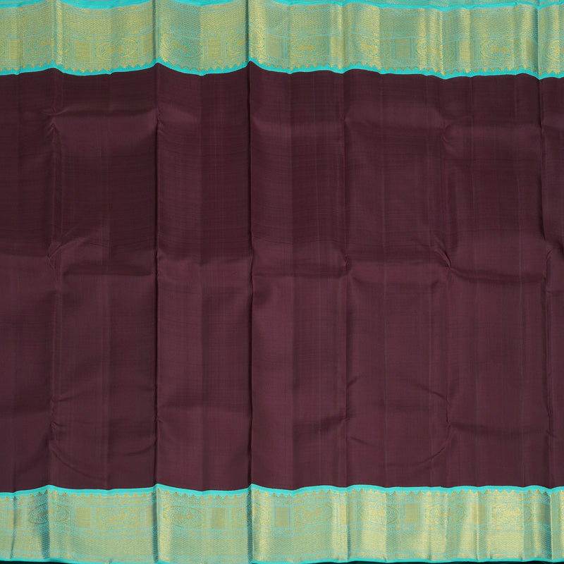 Hayagrivas Handloom Nagapazham Kanjivaram Silk Saree with Sky Blue Border KBF5D2-3