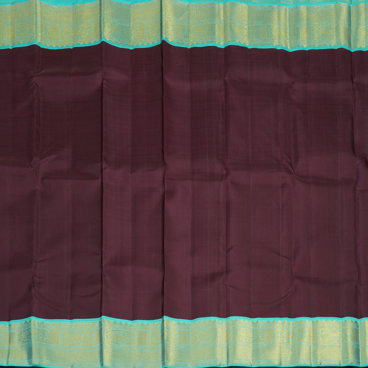 Hayagrivas Handloom Nagapazham Kanjivaram Silk Saree with Sky Blue Border KBF5D2-3