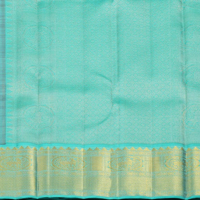 Hayagrivas Handloom Nagapazham Kanjivaram Silk Saree with Sky Blue Border KBF5D2-3