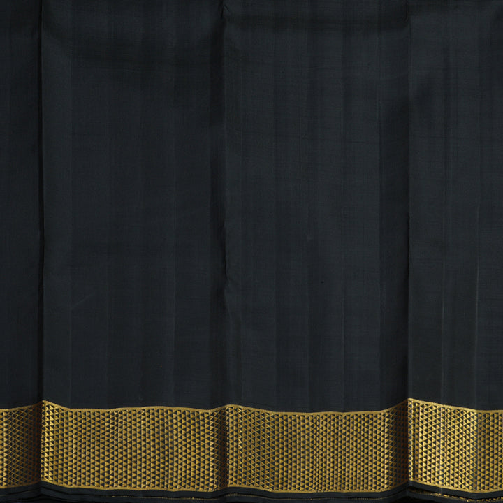 Hayagrivas Handloom Orange Kanjivaram Silk Saree with Black Border KBF5D2-4