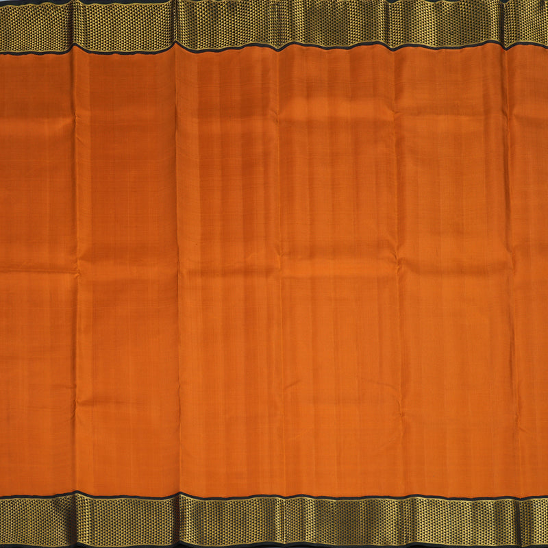 Hayagrivas Handloom Orange Kanjivaram Silk Saree with Black Border KBF5D2-4