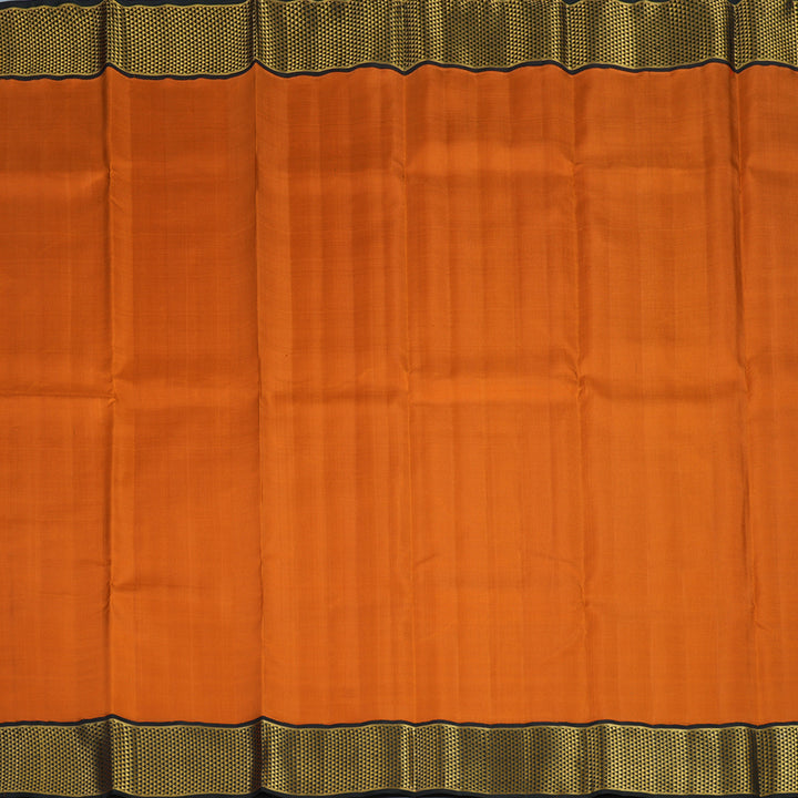 Hayagrivas Handloom Orange Kanjivaram Silk Saree with Black Border KBF5D2-4