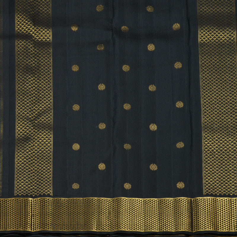 Hayagrivas Handloom Orange Kanjivaram Silk Saree with Black Border KBF5D2-4