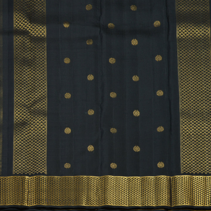 Hayagrivas Handloom Orange Kanjivaram Silk Saree with Black Border KBF5D2-4