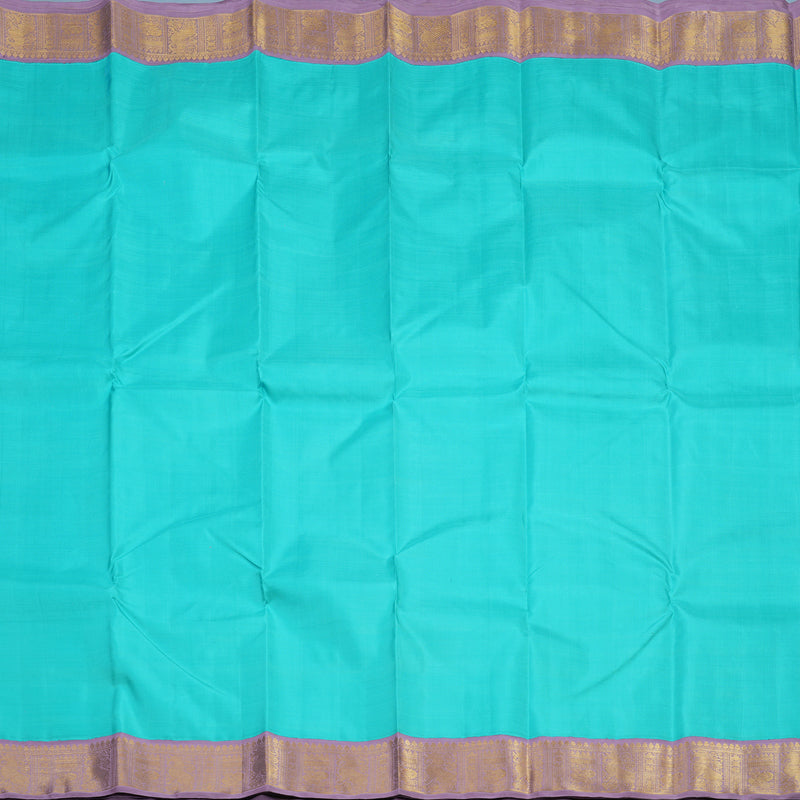 Hayagrivas Handloom Sky Blue Kanjivaram Silk Saree with Lilac Border KBF5D3-1