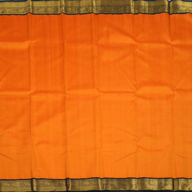 Hayagrivas Handloom Fanta Orange Kanjivaram Silk Saree with Black Border KBF5D3-2