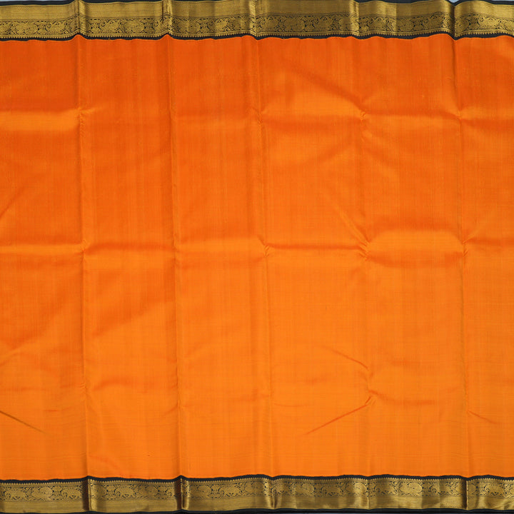 Hayagrivas Handloom Fanta Orange Kanjivaram Silk Saree with Black Border KBF5D3-2
