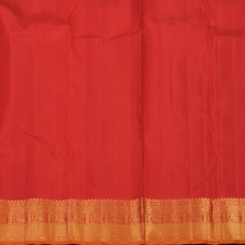 Hayagrivas Handloom Mayilkazhuthu Kanjivaram Silk Saree with Red Border KBF5D6-1