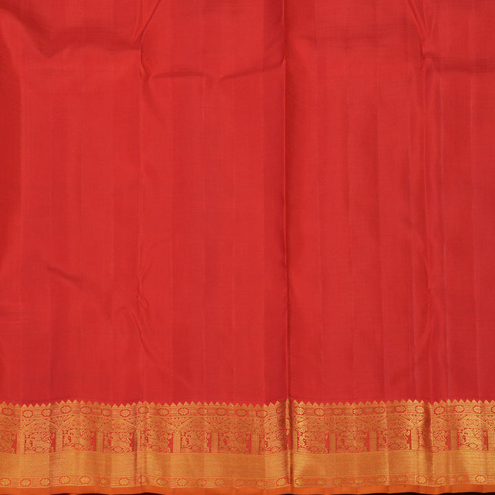 Hayagrivas Handloom Mayilkazhuthu Kanjivaram Silk Saree with Red Border KBF5D6-1