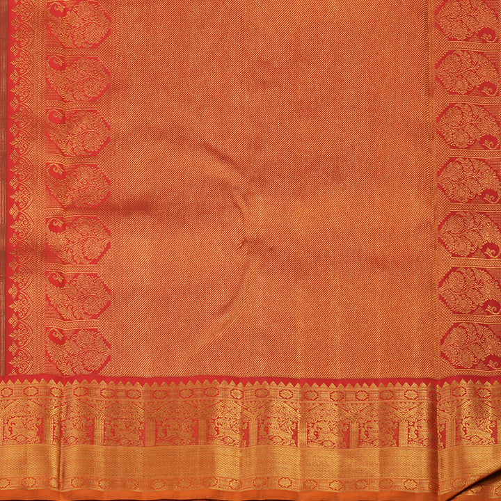Hayagrivas Handloom Mayilkazhuthu Kanjivaram Silk Saree with Red Border KBF5D6-1