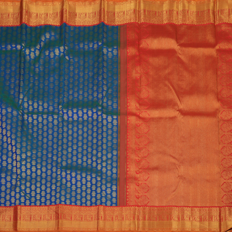 Hayagrivas Handloom Mayilkazhuthu Kanjivaram Silk Saree with Red Border KBF5D6-1