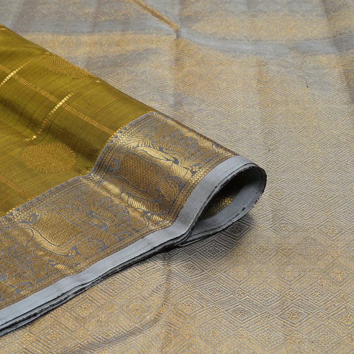 Hayagrivas Handloom Honey Kanjivaram Silk Saree with Lilac-Grey Border KBF5D7-1