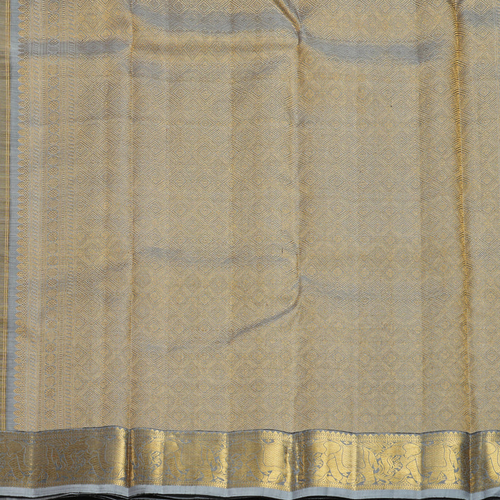 Hayagrivas Handloom Honey Kanjivaram Silk Saree with Lilac-Grey Border KBF5D7-1
