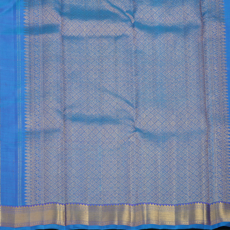 Hayagrivas Handloom Blue-Purple Kanjivaram Silk Saree KBF5D8-1